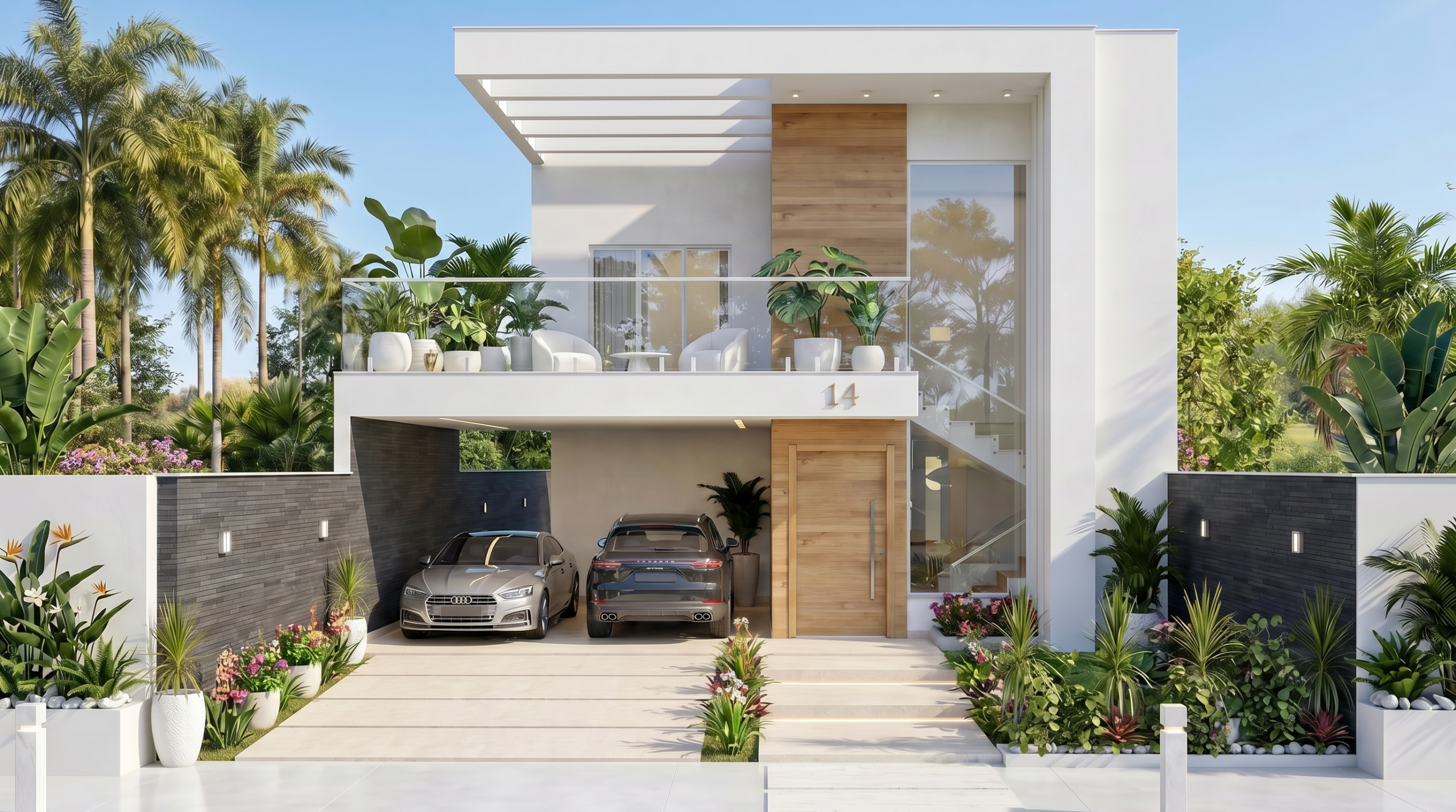modern 3 bedroom two story house with pool | full floor plan included modern 3 bedroom two story house with pool | full floor plan included
