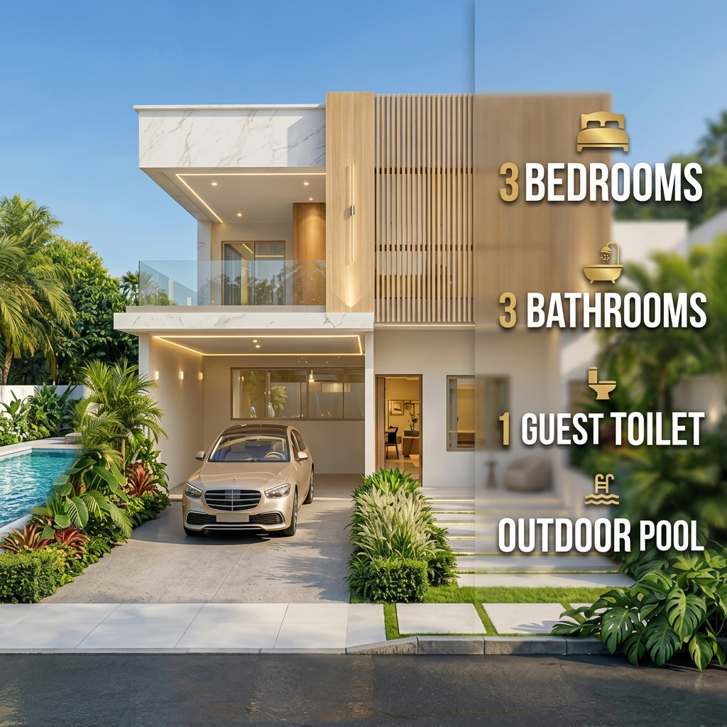 modern tropical residence with pool | 3 bedroom two story house design modern tropical residence with pool | 3 bedroom two story house design
