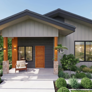 modern tropical house design | 2 bedroom home | 8m x 7m architectural plan