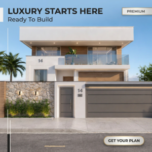 modern 3 bedroom two story luxury house with tropical landscaping