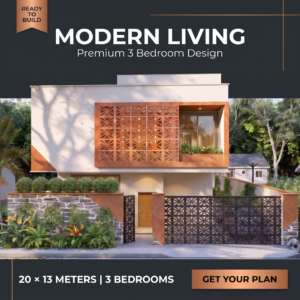 10x24m two story house with 3 bedrooms | stunning modern design with pool (copy)